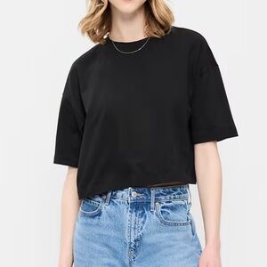 Old Navy Women’s Vintage Crew-Neck Oversized Crop T-Shirt
